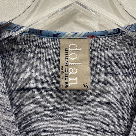 Anthropologie Dolan Nomi Cardigan Heathered Blue Button Front Chiffon Hem XS - Picture 5 of 8